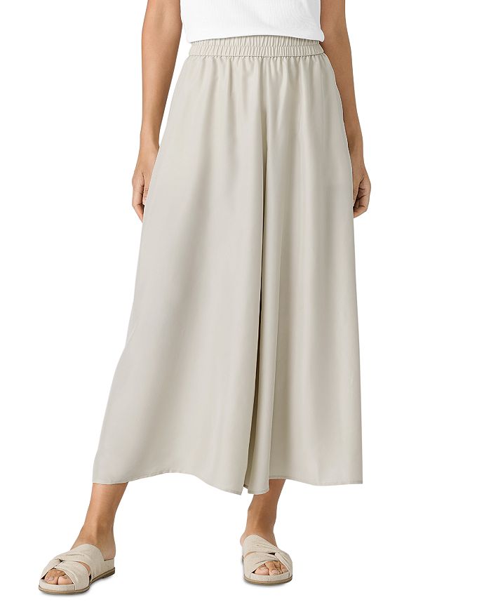 Eileen Fisher High Rise Wide Leg Silk Pants | Bloomingdale's