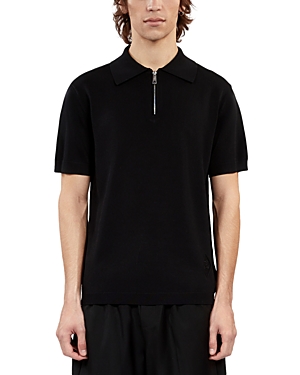 Shop The Kooples Slim Fit Knit Polo In Black