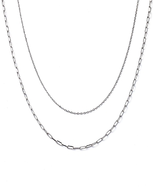 10K White Gold Layered Necklace