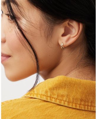10K Gold Double Hoops