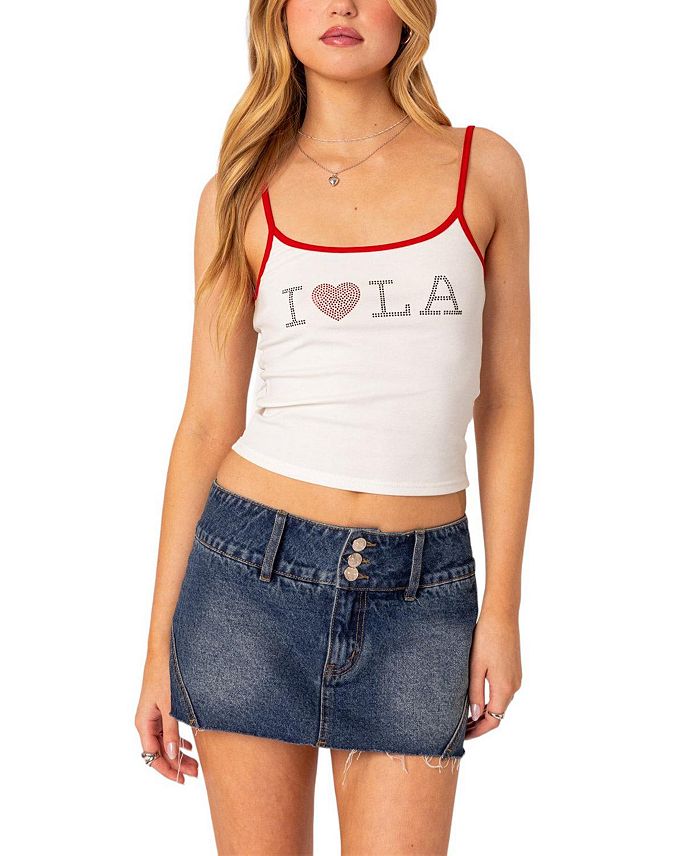 Edikted La Lover Rhinestone Tank Top Bloomingdale's