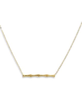 Moon & Meadow - 14K Yellow Gold Bamboo Bar Necklace, 18"