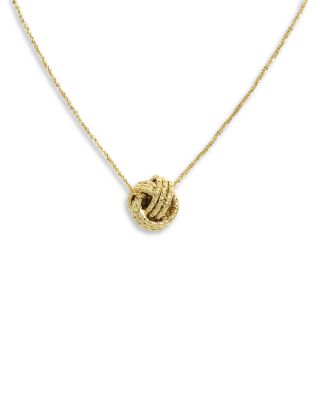 Moon & Meadow 14K Yellow Gold Love Knot Pendant Necklace, 18