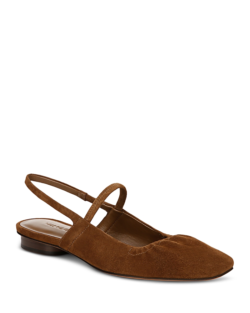 Vince Venice Suede Slingback Ballerina Flats In Brown