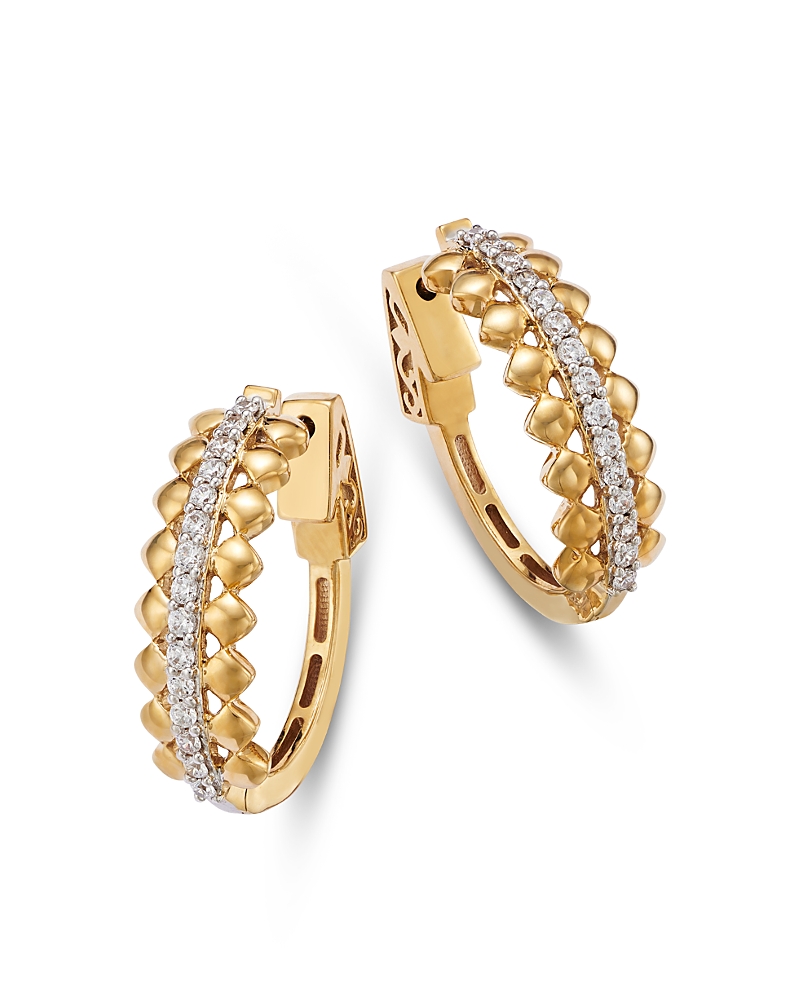 Bloomingdale's Fine Collection Diamond Hoop Earrings in 14K White & Yellow Gold, 0.50 tcw