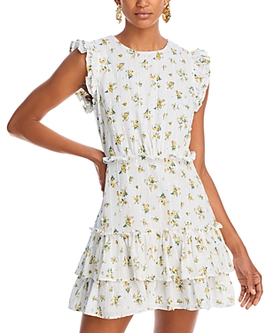 Aqua Ditsy Floral Dress - 100% Exclusive In White