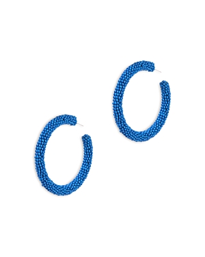 Deepa By Deepa Gurnani Zaria Beaded Hoop Earrings In Blue