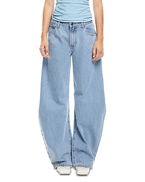 Shop Lioness Horseshoe Jeans In Washed Blue