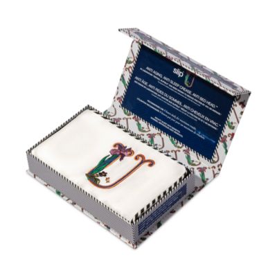 slip Pure Silk Embroidered Initials Pillowcase