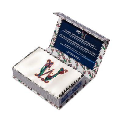 slip Pure Silk Embroidered Initials Pillowcase