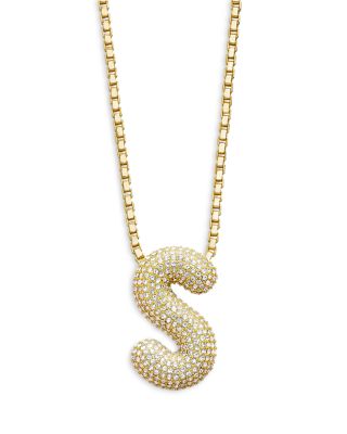 Baublebar Pave Bubble Initial Pendant Necklace, 18-21