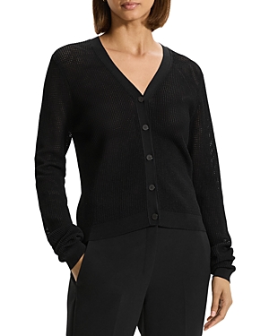 Shop Theory Pointelle Cardigan In Black