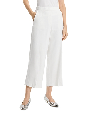 Shop Theory Cropped Pull On Pants In Ivory