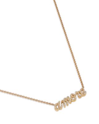 Diamond "Amore" Pendant Necklace in 14K Yellow Gold, 0.20 tcw 