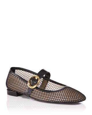 Stuart Weitzman - Women's Arabella Mesh Mary Jane Ballet Flats