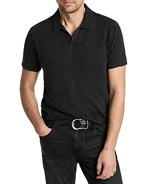 Shop John Varvatos Zion Jacquard Polo Shirt In Black