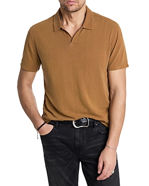 Shop John Varvatos Zion Jacquard Polo Shirt In Sienna Brown