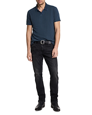 Shop John Varvatos Zion Jacquard Polo Shirt In Deep Blue