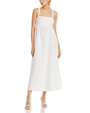 Shop L Agence L'agence Jessamy Empire Waist Midi Dress In Ivory