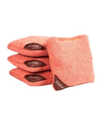 Herringbone Wool Aviator Cornhole Bags Above