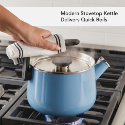 Enameled Steel Induction 2 Qt Whistling Tea Kettle