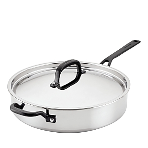 Shop Kitchenaid 5 Ply Stainless Steel 5 Qt. Saute Pan And Lid In Silver