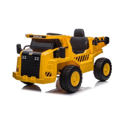  CAT Dump Truck 12V Electric Ride-On for Kids 3-6y: RC, Working Shovel, LED, Suspension - Ages 2-4