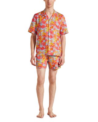 Charli Tahiti Flowers Print Linen Camp Shirt