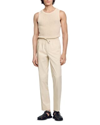 Alpha Cotton Blend Straight Leg Drawstring Pants