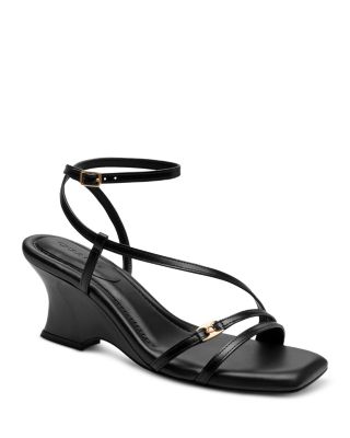 COACH - Women's Cait Leather Strappy Wedge Sandals