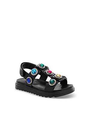 Shop Kurt Geiger Girls' Mini Orson Crystal Sandals - Toddler, Little Kid, Big Kid In Black