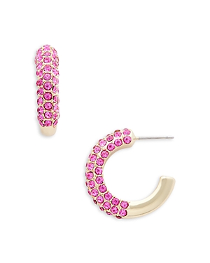 Shop Aqua Pave Hoop Earrings - 100% Exclusive In Pink/gold