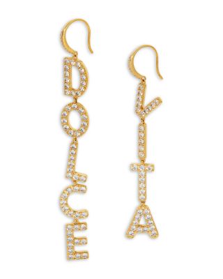 Nadri - Pav&eacute; Dolce Vita Linear Drop Earrings in 18K Gold Plated