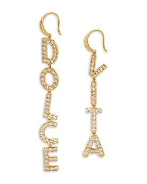 Ajoa by Nadri Pave Dolce Vita Linear Drop Earrings in 18K Gold Plated
