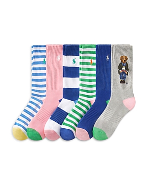 Shop Polo Ralph Lauren Seasonal Bear Crew Socks - 6 Pk. In Assorted