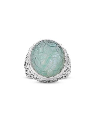 Stephen Dweck - Carventurous Hand Carved Natural Quartz & Mother of Pearl Ring