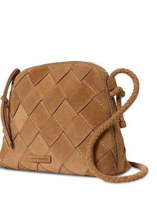 Mallory Toffee Small Woven Leather Crossbody
