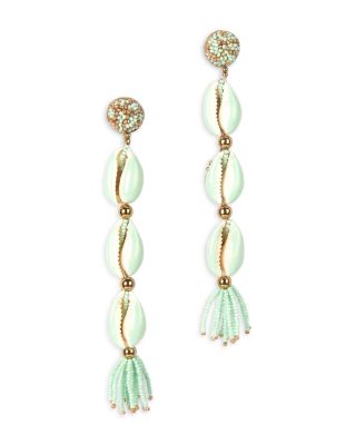 Deepa by Deepa Gurnani - Anise Bead & Shell Linear Drop Earrings