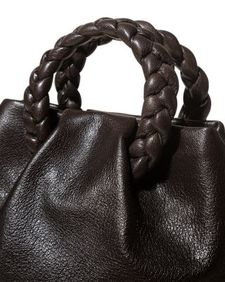 Bombon M Supple Shiny Leather Pleated Crossbody