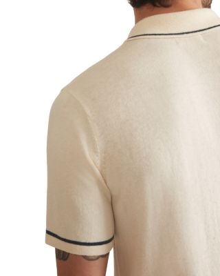 Wyatt Cotton, Nylon, & Merino Wool Tipped Sweater Knit Standard Fit Button Down Shirt