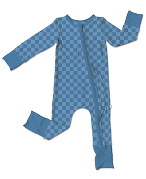 Shop Laree + Co Boys' Lincoln Checks Bamboo Convertible Footie - Baby In Blue