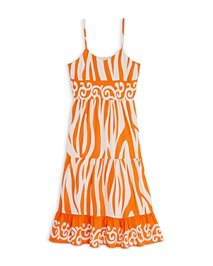 Shop Aqua Girls' Abstract V Neck Maxi Dress, Big Kid - 100% Exclusive In Orange