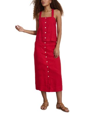 chinese dress ladies Lauren Wrap Dress in Linen Ultramarine / LG