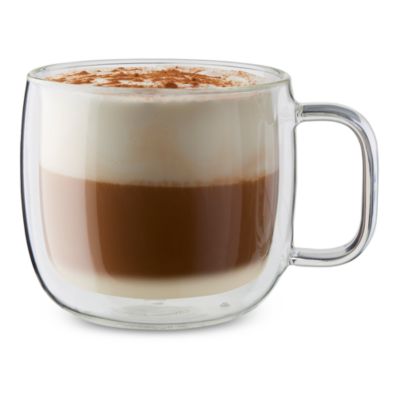 Sorrento Plus Cappuccino Glass Mug, Set of 2