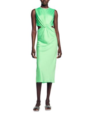 lime green ted baker dress Neon Green Cut Out Long Dress
