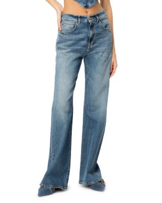 PINKO Wanda High Rise Straight Jeans in Dark Vintage Wash