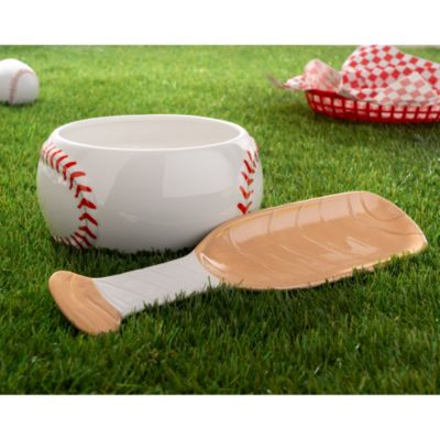 2-Piece Baseball Bowl & Bat Serving Set