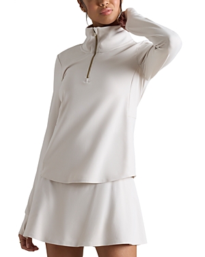 Rhone Course To Court Long Sleeve Quarter Zip Top In Sand