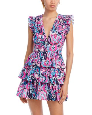 Outlet Bloomingdales Aqua Pink Cocktail Dress