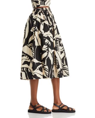 Amari Floral Print Poplin Skirt